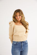 Square Neck Sweater - Taupe