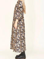 Mirth Cassis Dress in Olive Labyrinth
