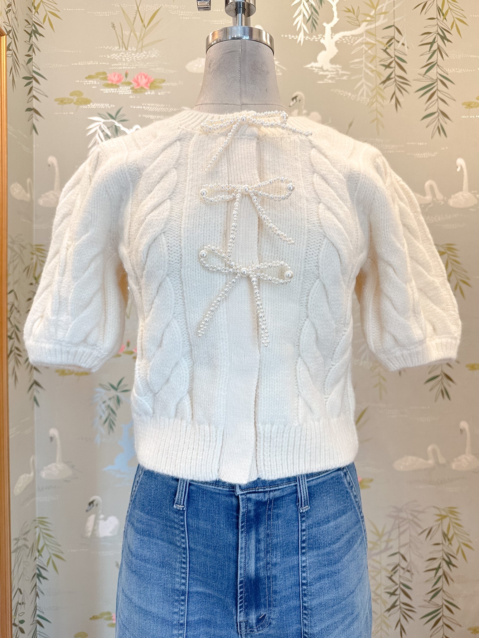 Pearl Bow Cardigan