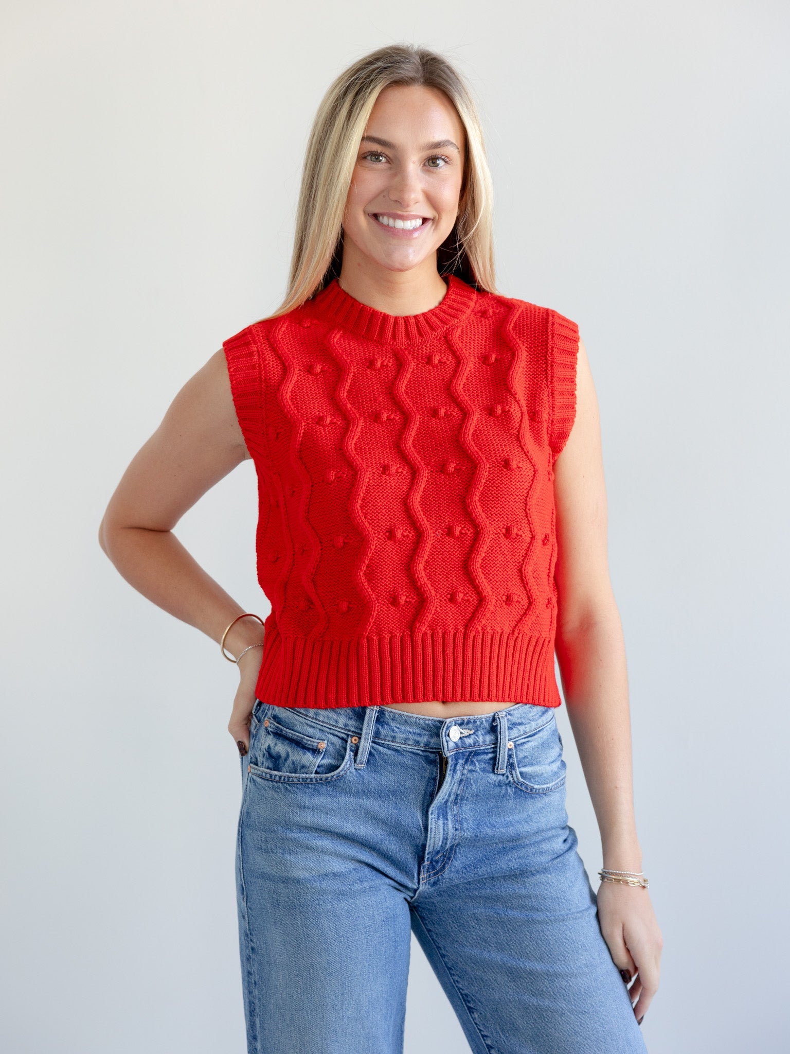 GiGi Bubble Vest in Red
