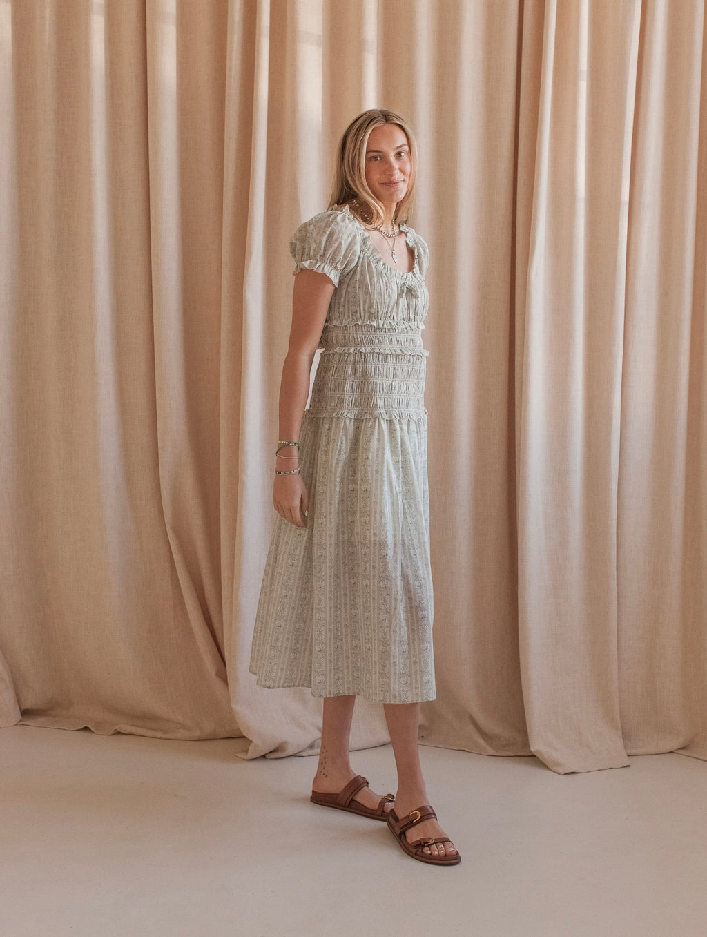 Avery Smocked Midi Dress