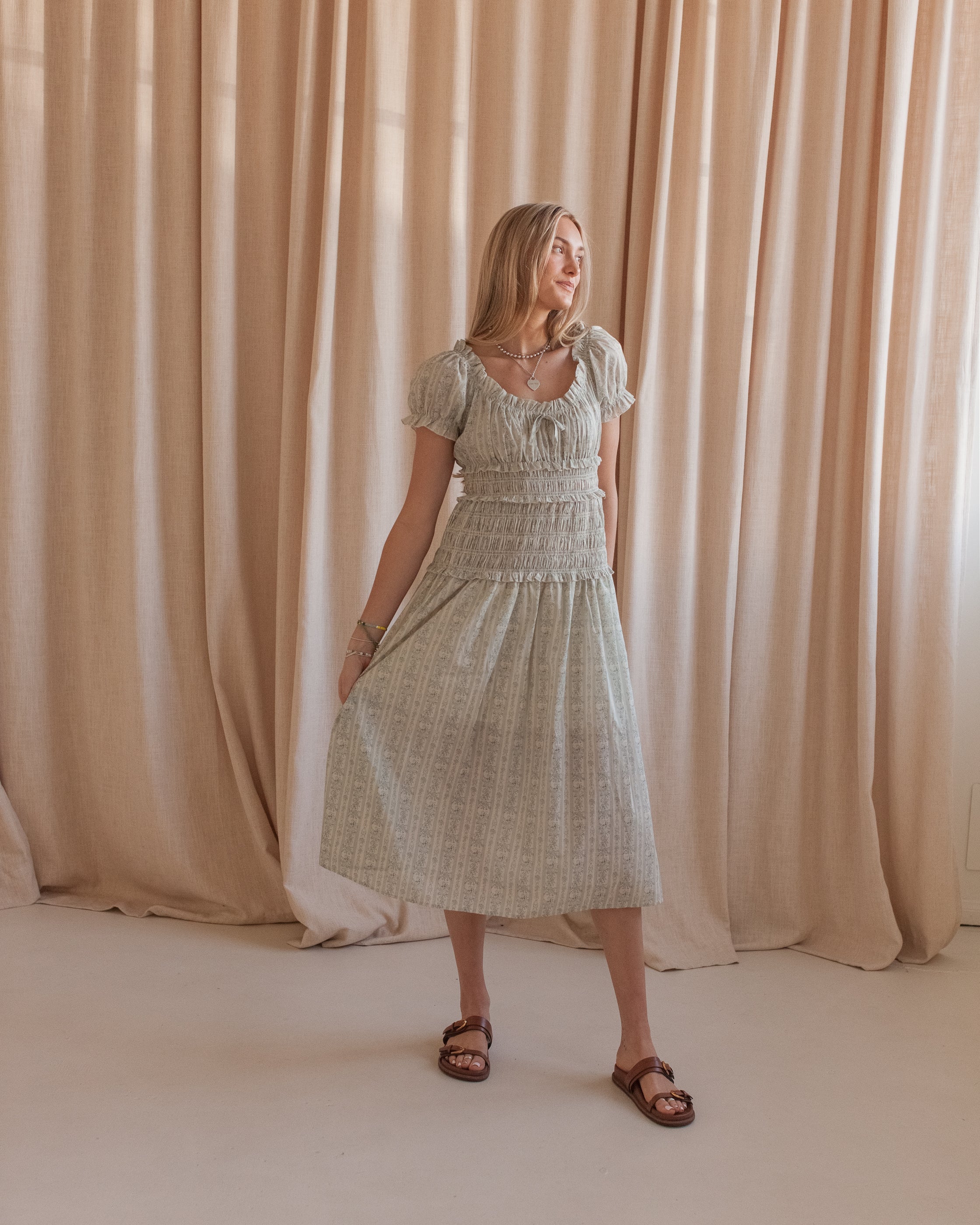 Avery Smocked Midi Dress