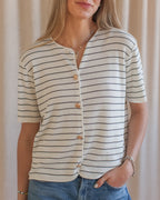 Ava Striped Knit- Ivory