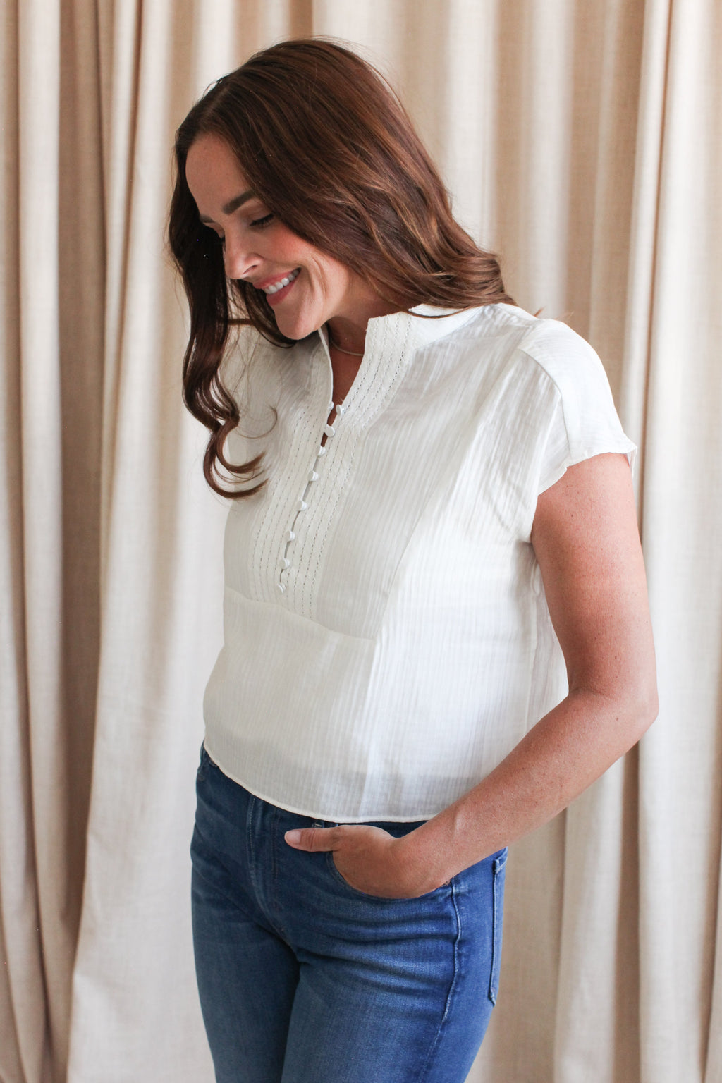 Beth Button Top