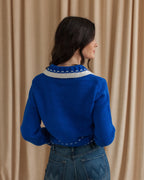 Contrast Bow Cardigan