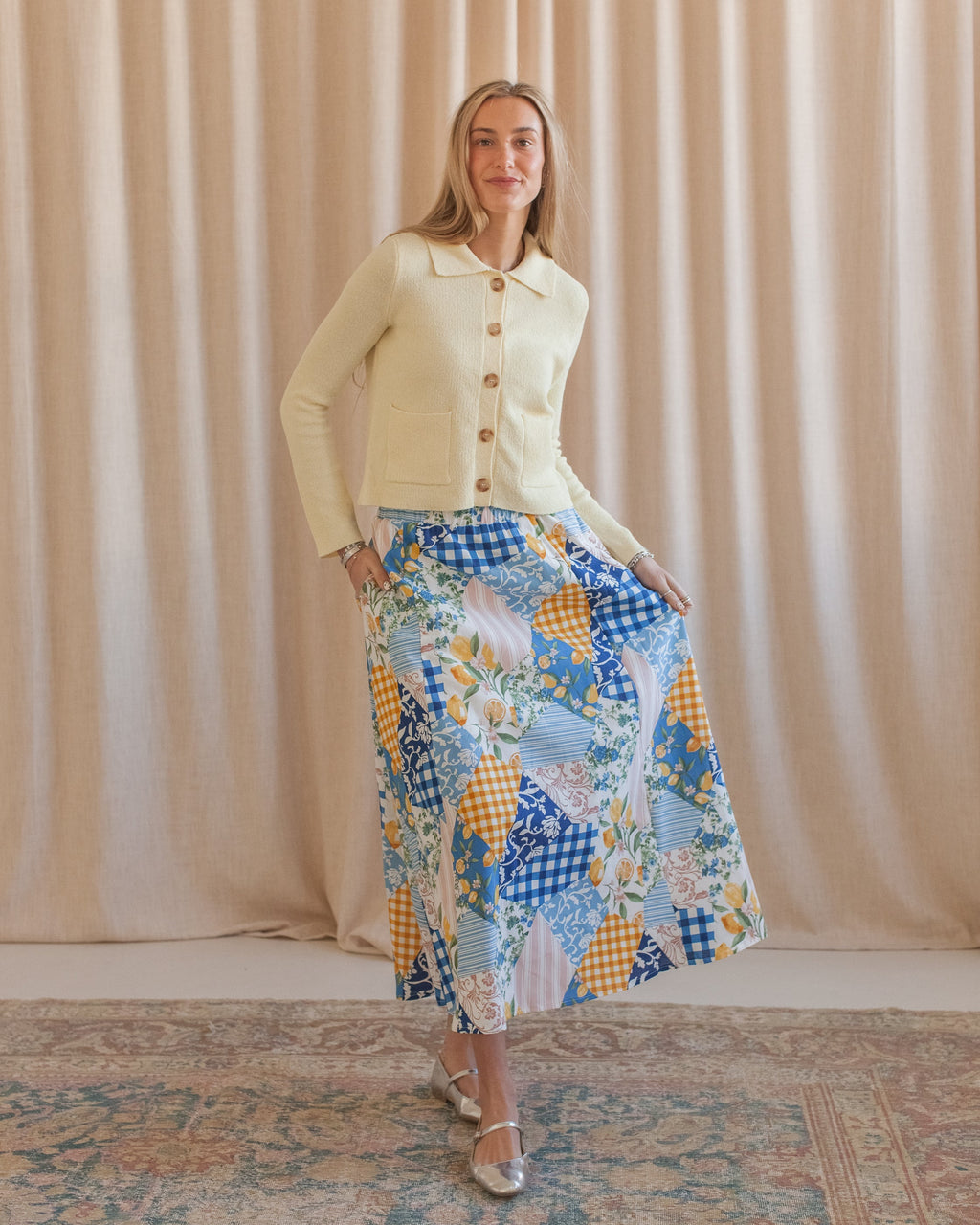 Tia Collared Cardigan- Butter Yellow