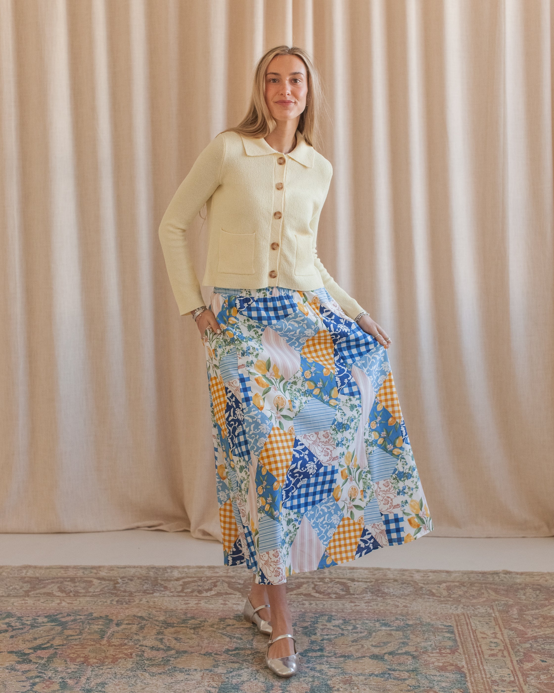 Tia Collared Cardigan- Butter Yellow