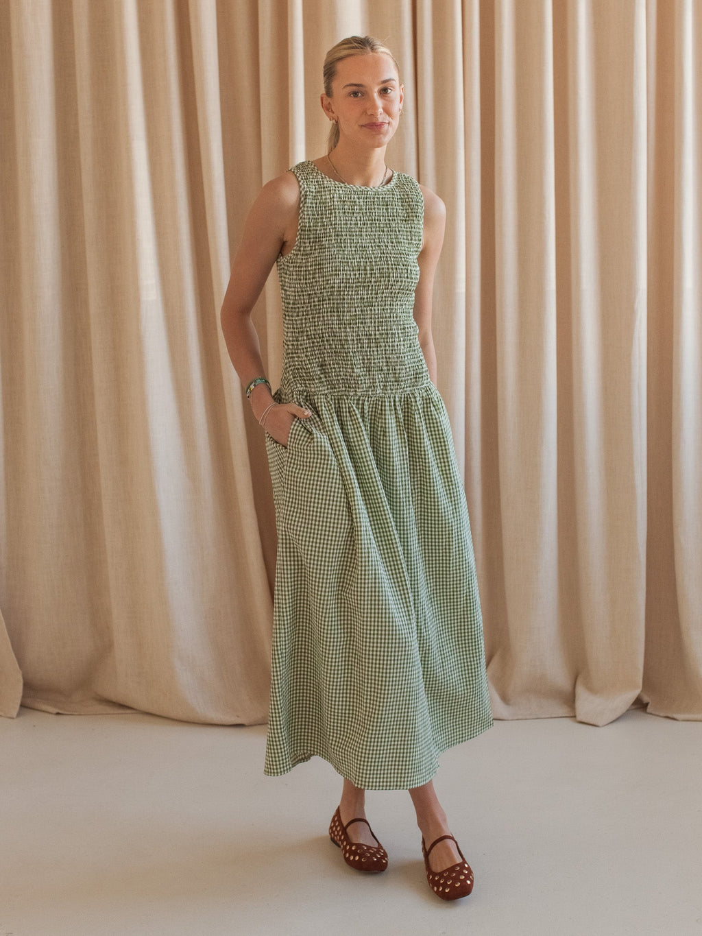 Emerald Gingham Dress