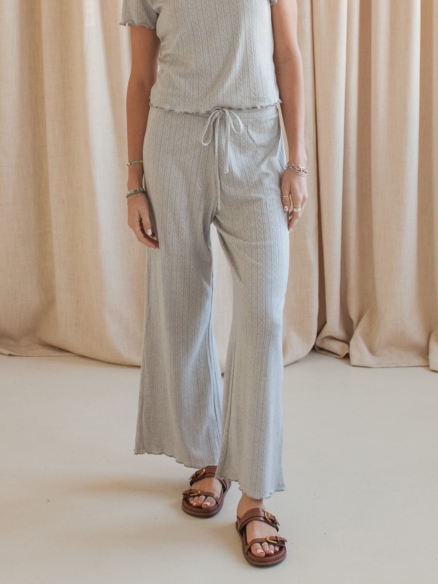 Grey Pointelle Pant