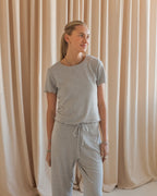 Grey Pointelle Tee