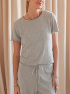 Grey Pointelle Tee