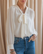 Remi Bow Blouse- Cream