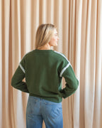Joe Contrast Sweater- Moss