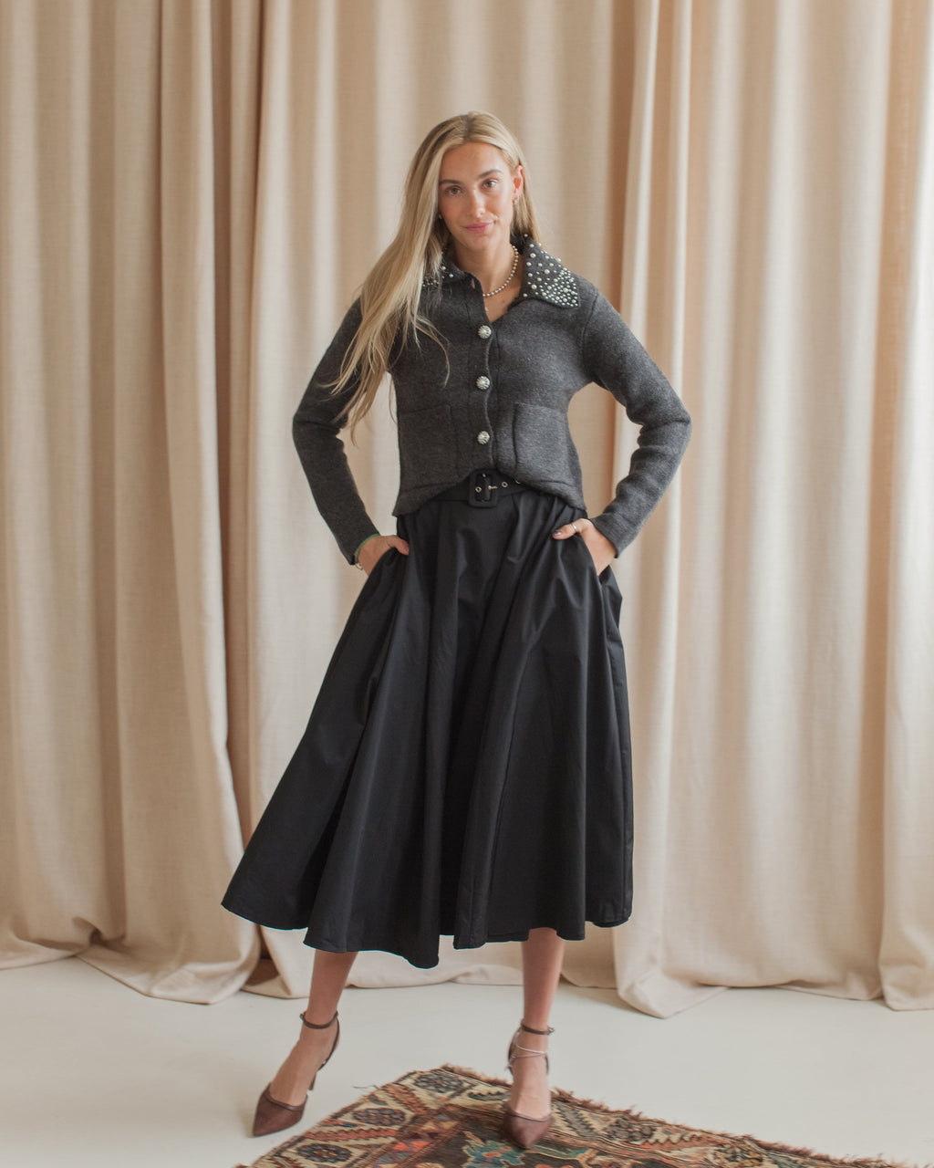 Madison Midi Skirt - Black
