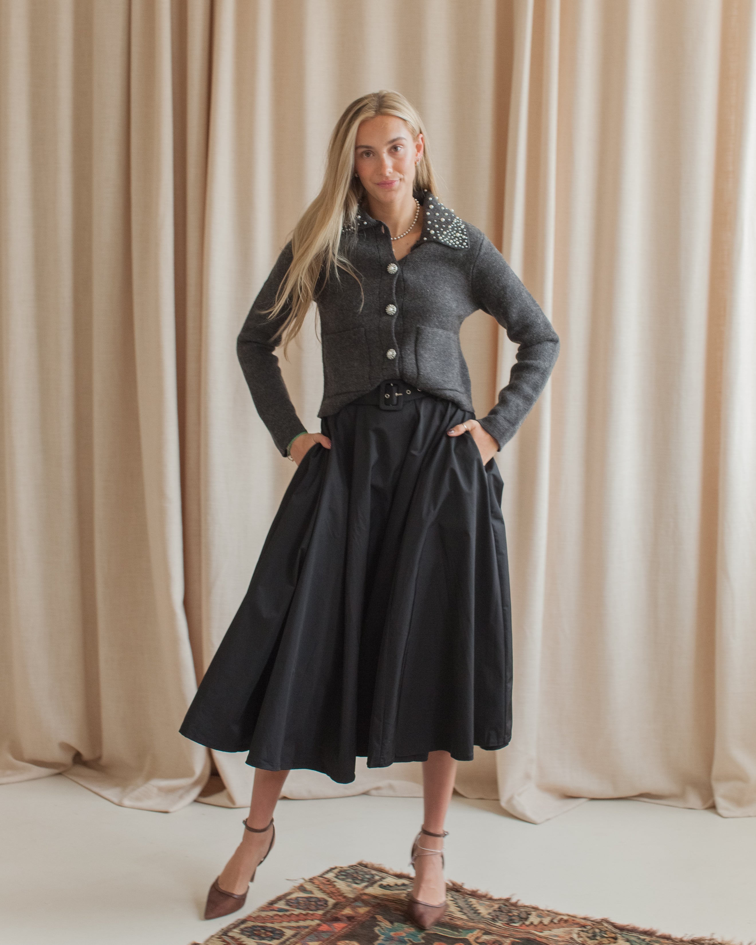 Madison Midi Skirt - Black