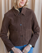 Hudson Faux Suede Jacket -Cocoa