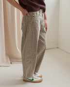 Checked Barrel Pants