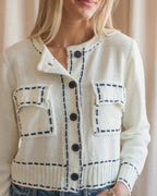 Blaire Contrast Sweater - Ivory