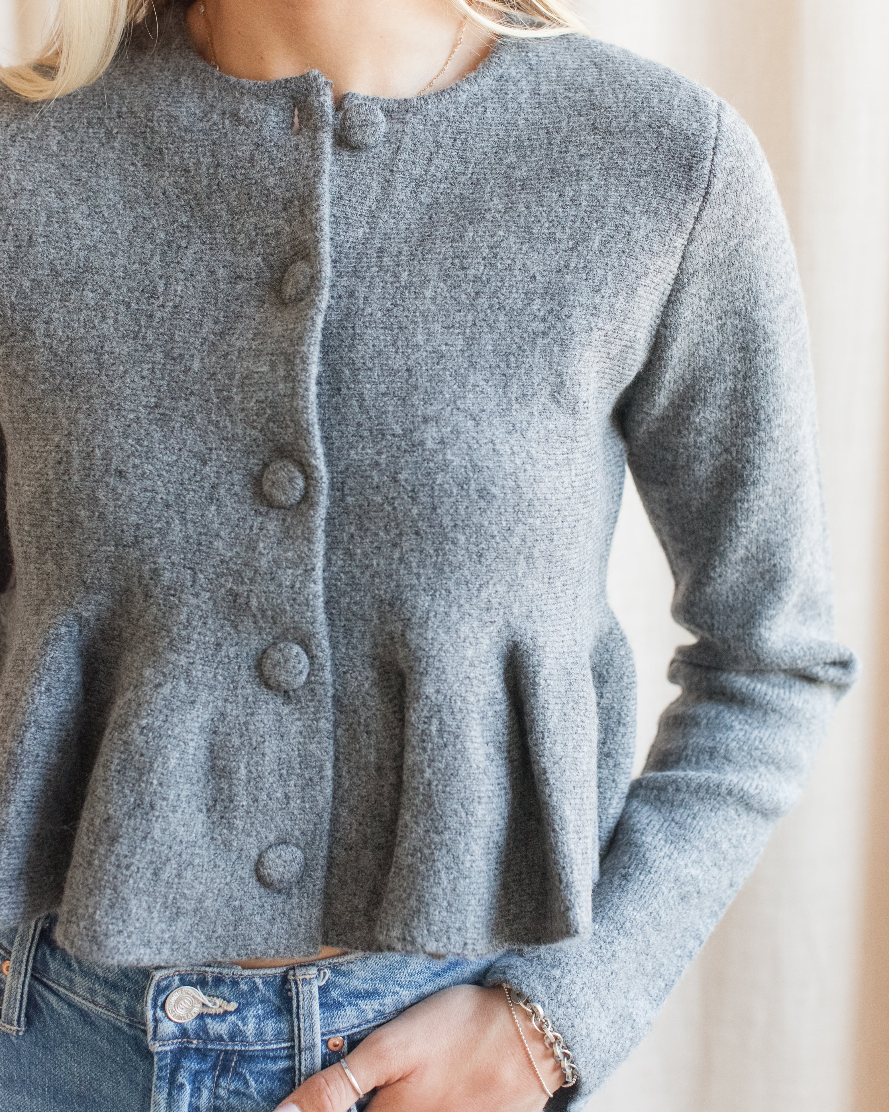Peplum Knit Jacket