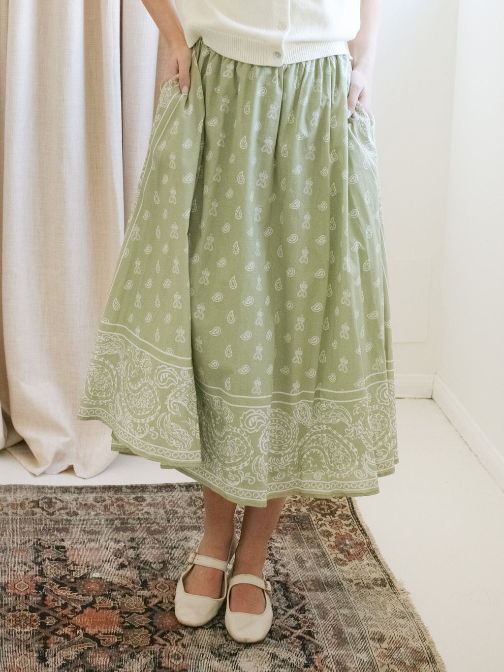 Paisley Midi Skirt