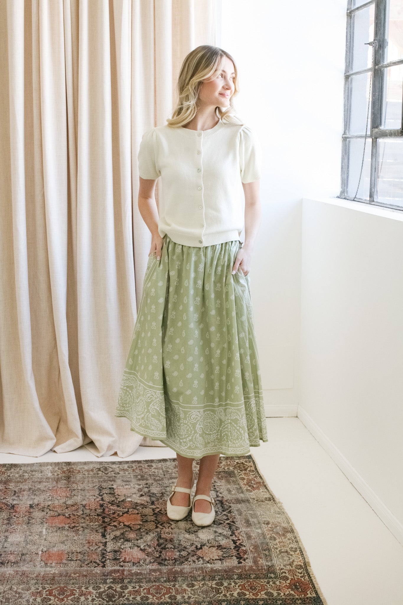 Paisley Midi Skirt