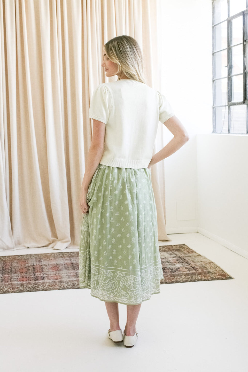 Paisley Midi Skirt