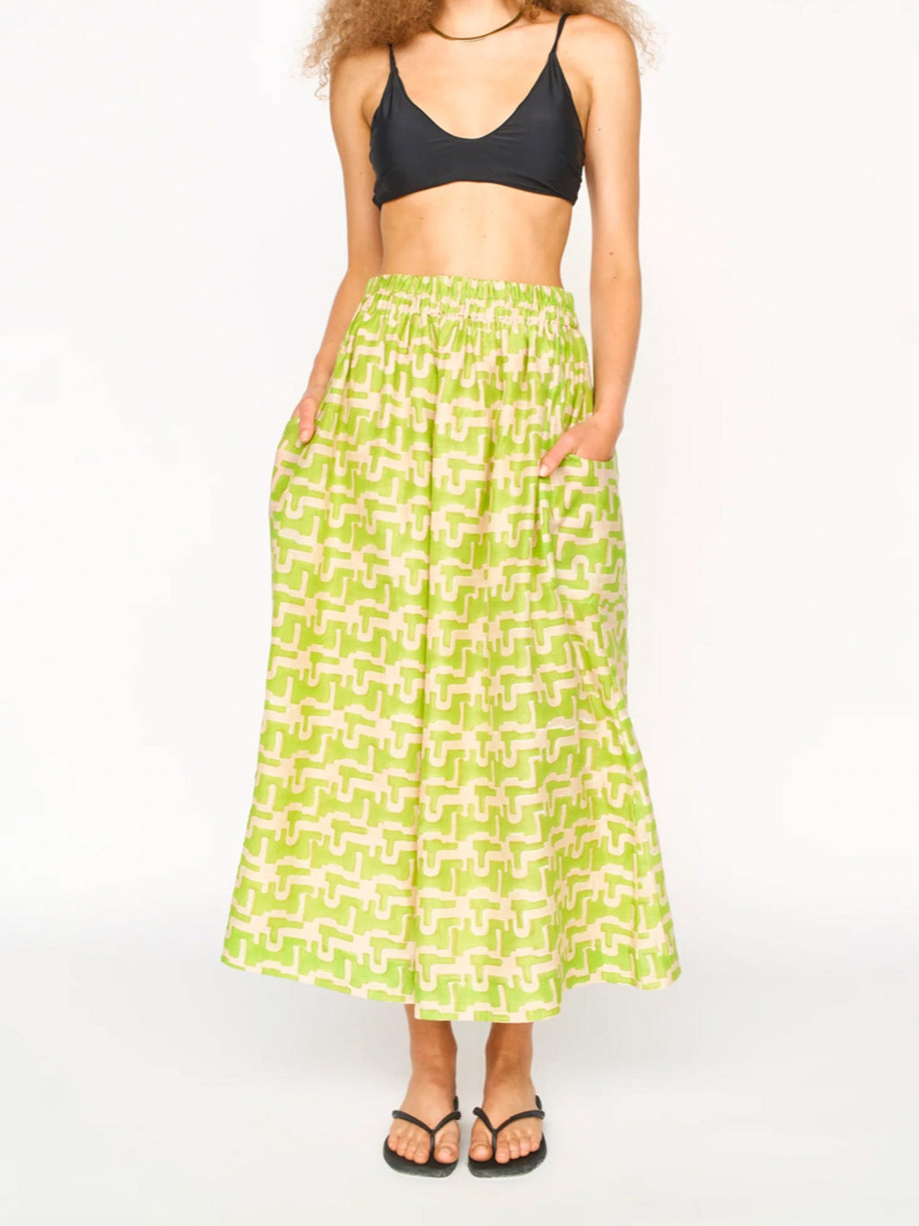 MIRTH Verona Skirt in Lime Popova