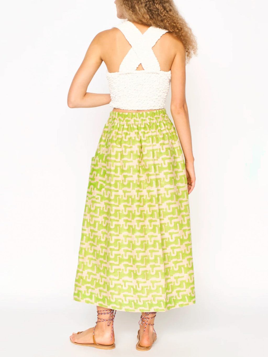 MIRTH Verona Skirt in Lime Popova