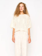 Mirth Lokaro Pointelle Top in Bone