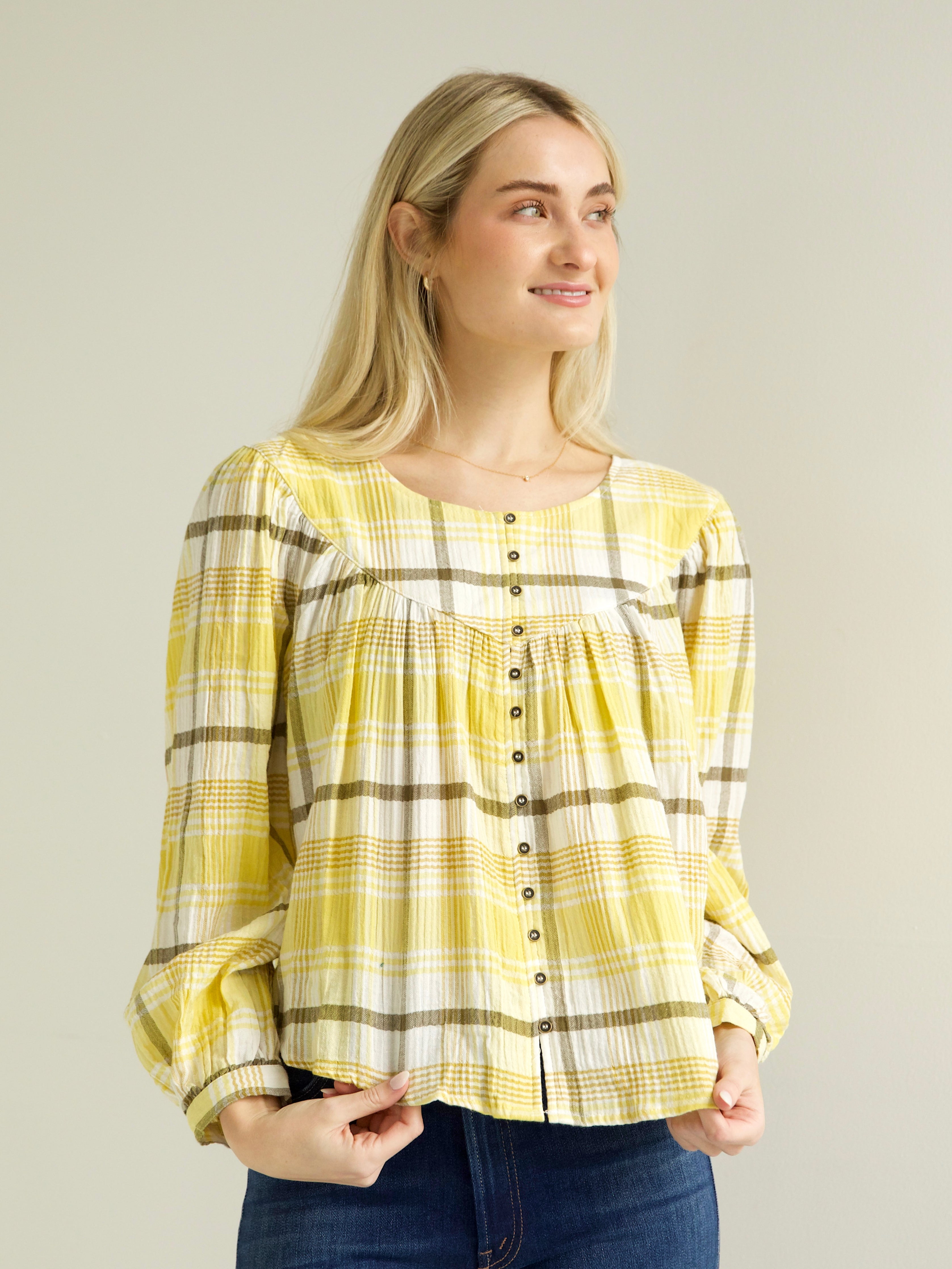 Felicity Plaid Blouse